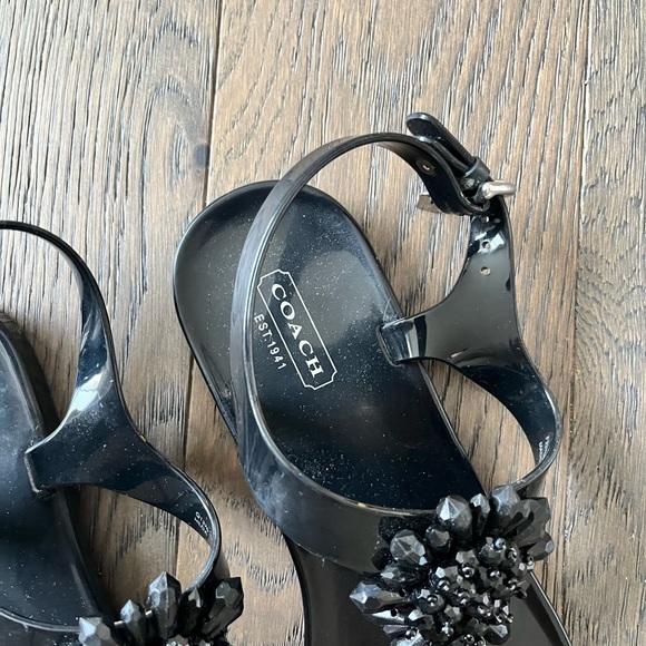 Coach black jelly sandals- - Picture 2 of 5